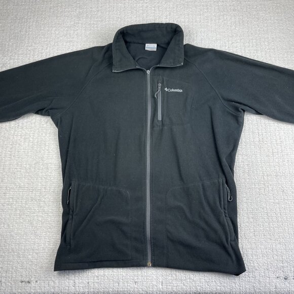 Columbia Sweater Mens 2X T  Black / Grey Fast Trek Full Zip Fleece Hiking READ** - Picture 7 of 16